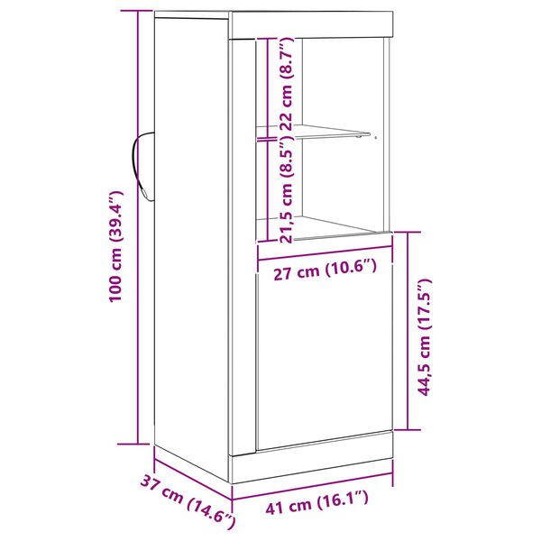 vidaXL Πλαϊνό γραφείο Καφέ 41 x 37 x 100 εκ Επεξεργασμένο ξύλο