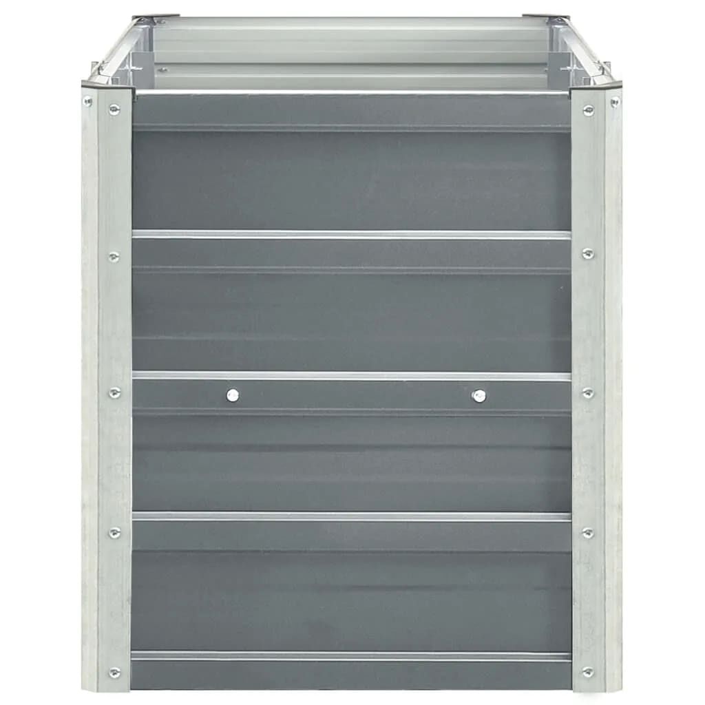vidaXL Ζαρντινιέρα Υπερυψωμένη Γκρι 240x40x45 εκ. Γαλβανισμ. Χάλυβας