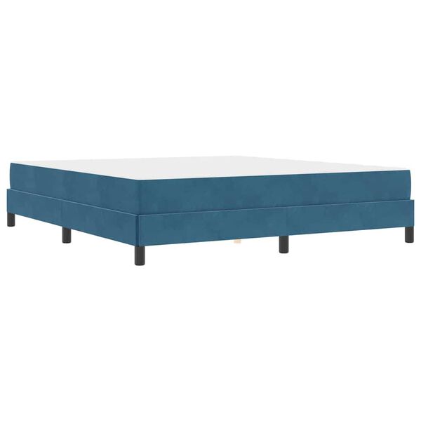 vidaXL Κρεβάτι box spring με στρώμα Σκούρο Μπλε 180 x 200 cm Βελούδο