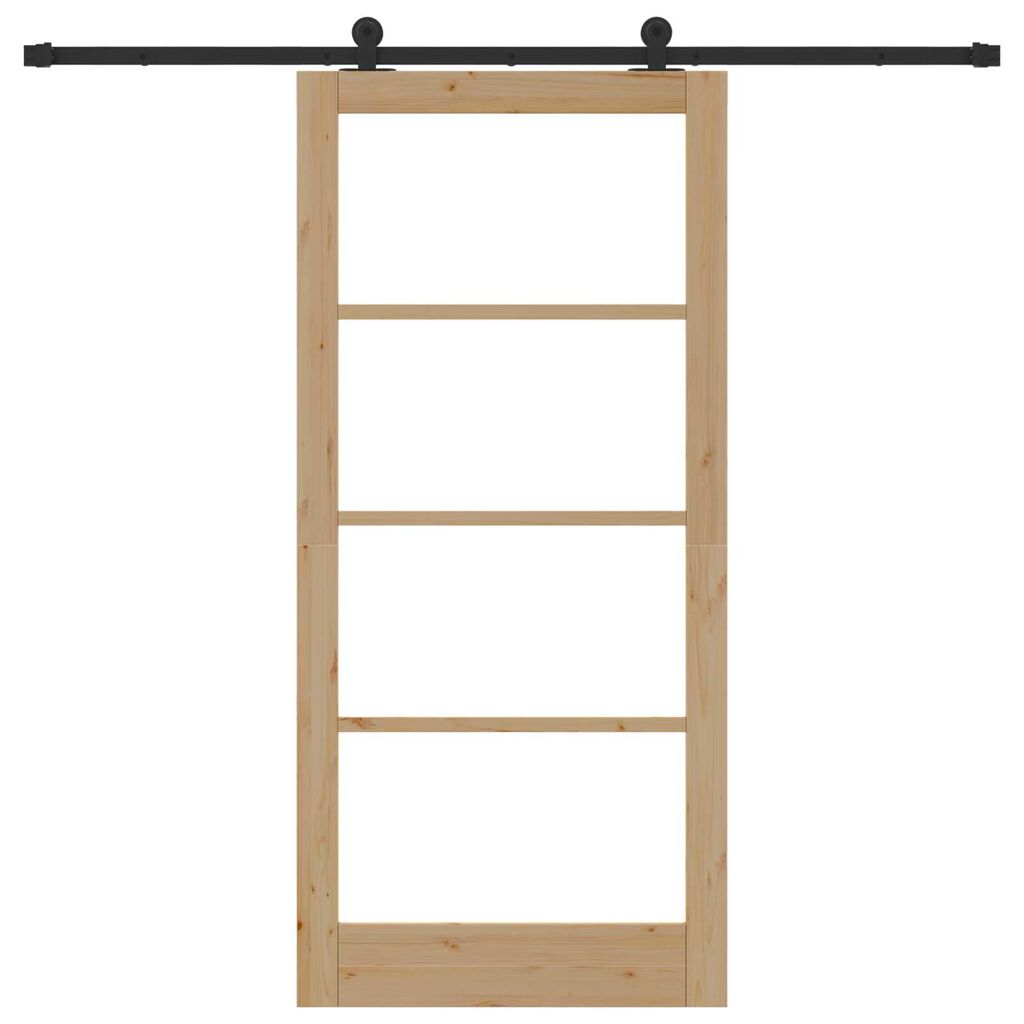 vidaXL Συρόμενη Πόρτα ORKDAL Καφέ 93 x 202 cm Ξύλο και μέταλλο
