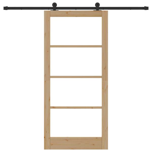 vidaXL Συρόμενη Πόρτα ORKDAL Καφέ 93 x 202 cm Ξύλο και μέταλλο