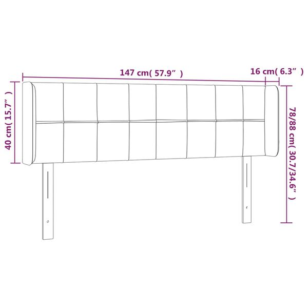 vidaXL Κεφαλάρι Κρεβατιού LED Σκούρο Πράσινο 147x16x78/88εκ. Βελούδινο