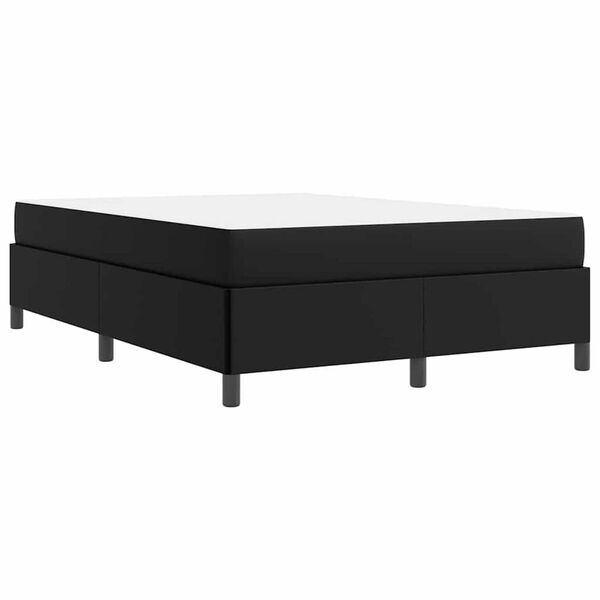 vidaXL Σκελετός κρεβατιού με στρώμα Μαύρο 140 x 190 cm Τεχνητό δέρμα