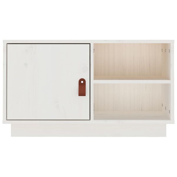 vidaXL Έπιπλο Τηλεόρασης Λευκό 70x34x40 εκ. από Μασίφ Ξύλο Πεύκου