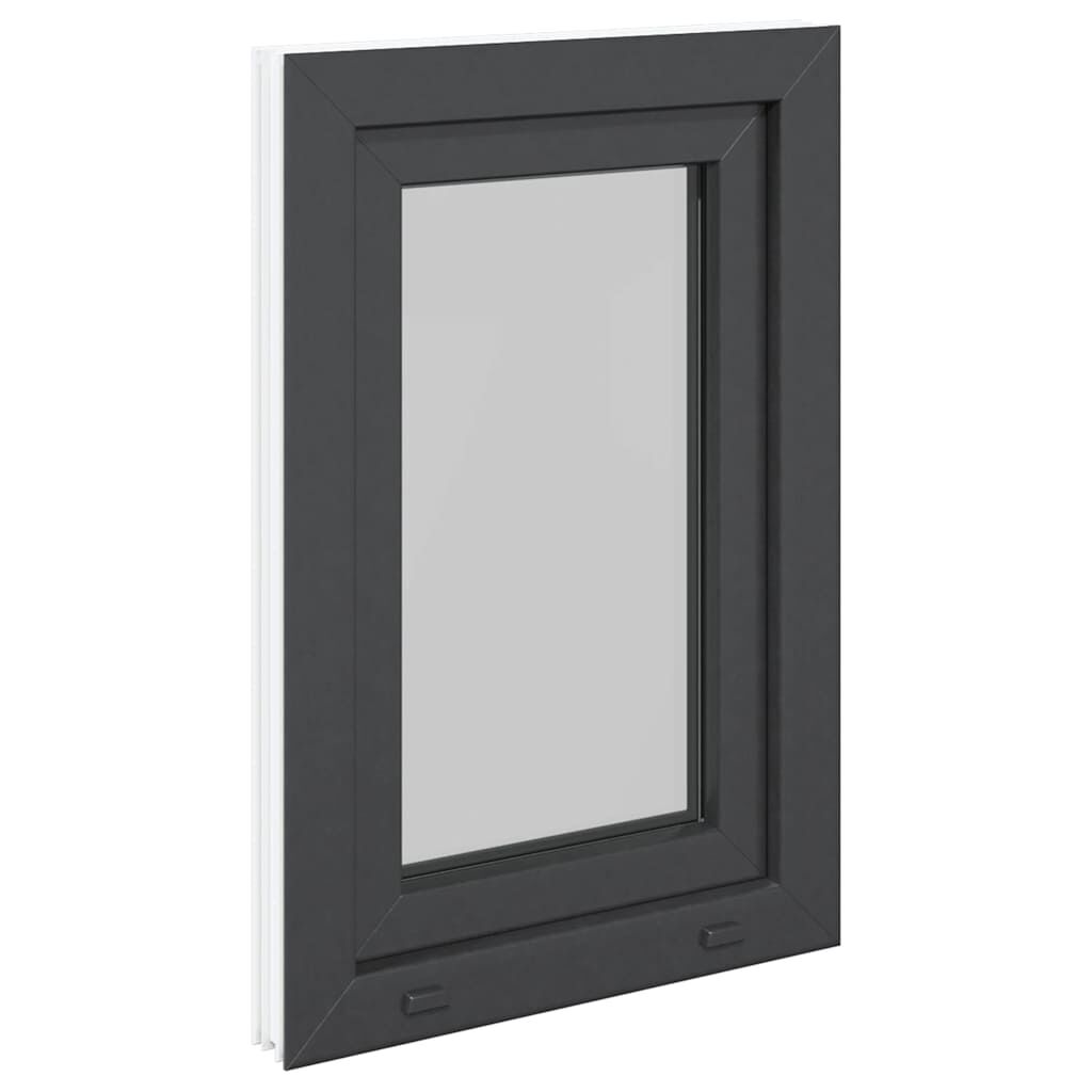 vidaXL Παράθυρο Υπογείου "RISOR" 50x75 εκ. Ανακλινόμενο & Περιστρεφόμενο DIN Δεξί Ανθρακί