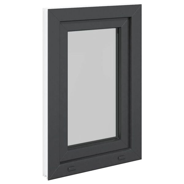 vidaXL Παράθυρο Υπογείου "RISOR" 50x75 εκ. Ανακλινόμενο & Περιστρεφόμενο DIN Δεξί Ανθρακί