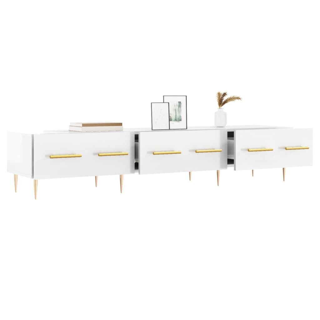 vidaXL Έπιπλο Τηλεόρασης Γυαλ. Λευκό 150x36x30 εκ. Επεξεργασμένο Ξύλο