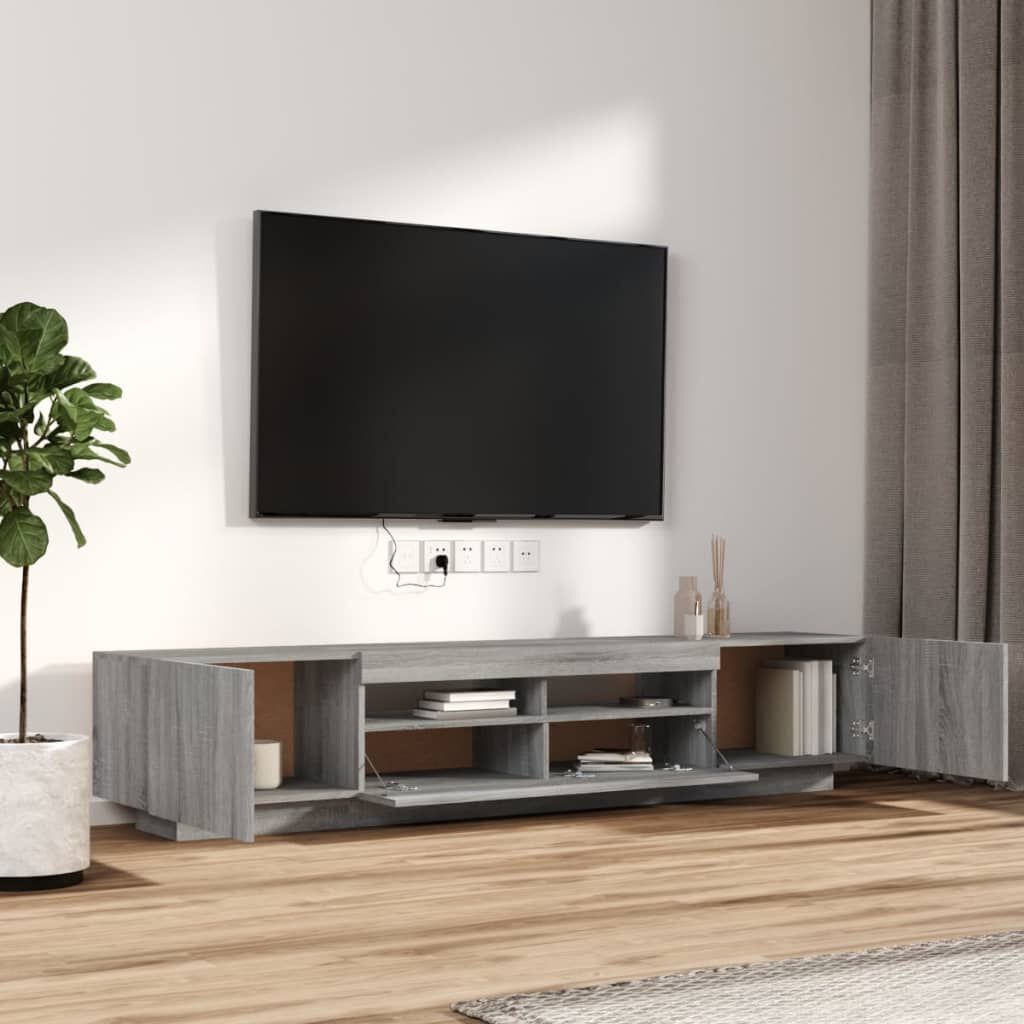 vidaXL Σετ Επίπλων Τηλεόρασης 2 Τεμαχίων LED Γκρι Sonoma Επεξεργ. Ξύλο