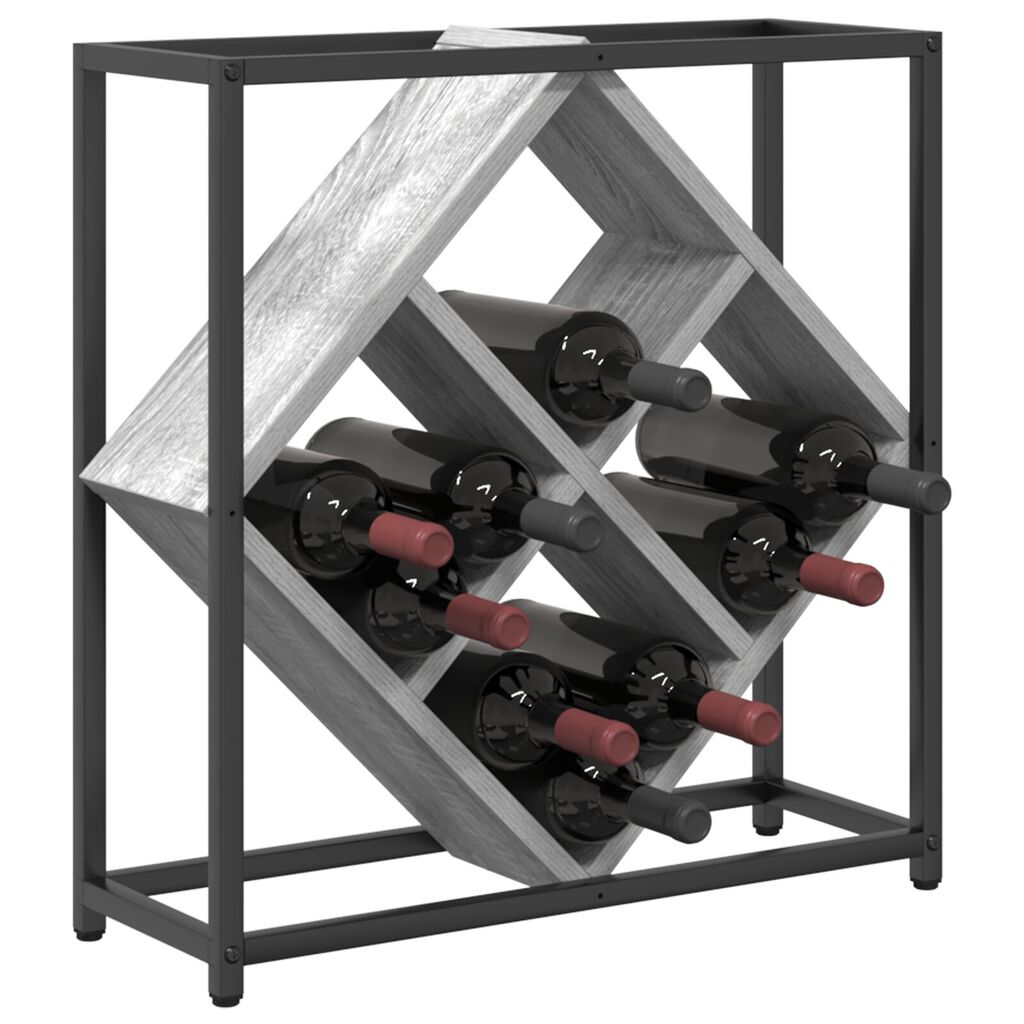 vidaXL Ράφι κρασιών Γκρι Σονομα 51x18x52,5 εκ Κατασκευασμένο ξύλο