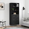 vidaXL Ντουλάπι Μαύρο 69,5x34x180 εκ. από Επεξεργασμένο Ξύλο