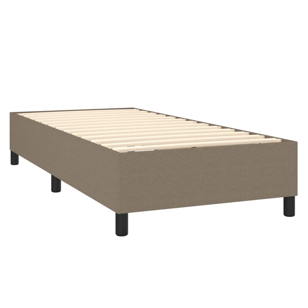 vidaXL Κρεβάτι Boxspring με Στρώμα & LED Taupe 90x200 εκ. Υφασμάτινο