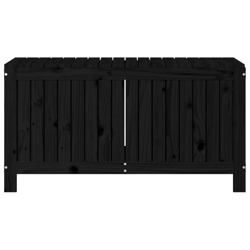 vidaXL Κουτί Αποθήκευσης Κήπου Μαύρο 115x49x60 εκ. Μασίφ Ξύλο Πεύκου