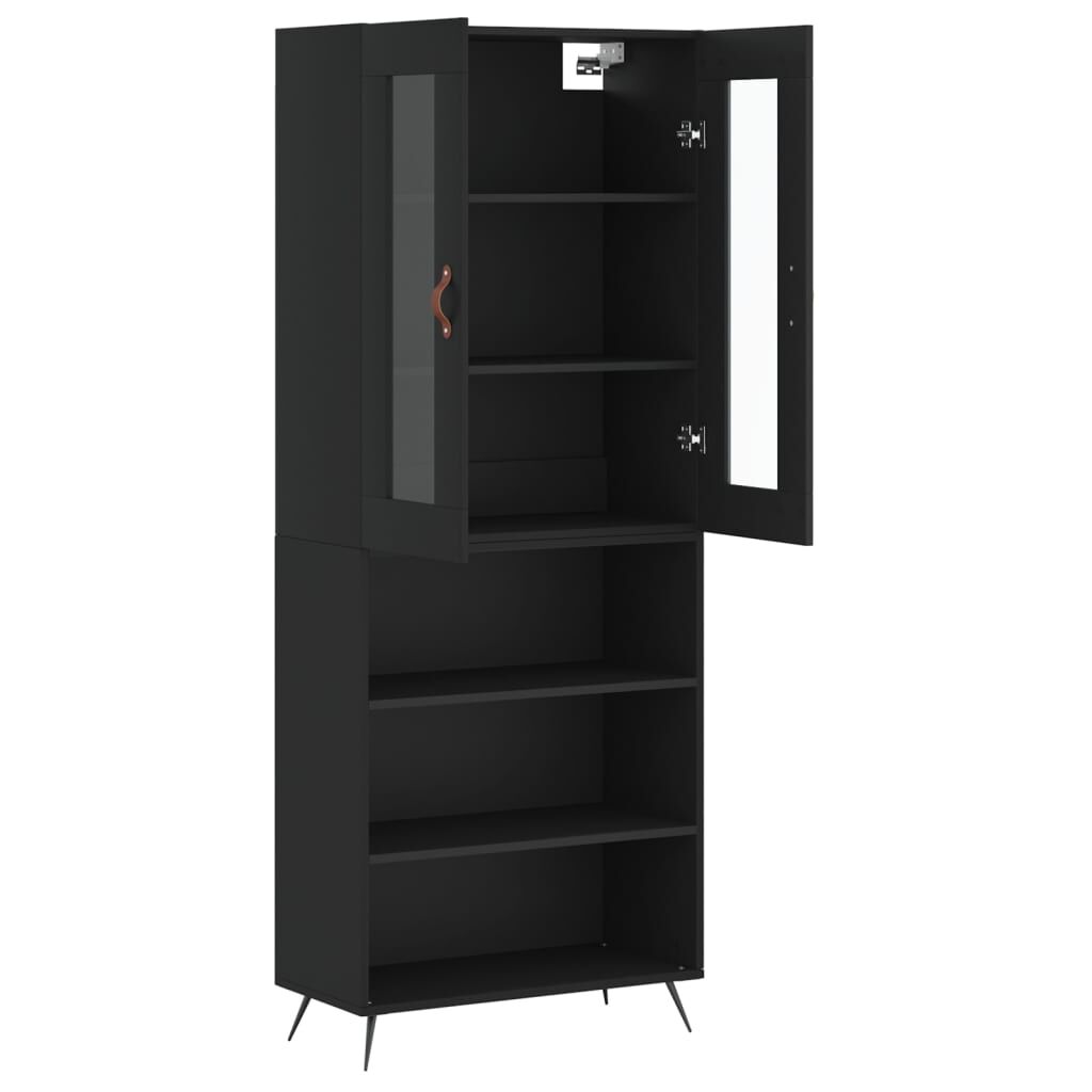 vidaXL Ντουλάπι Μαύρο 69,5x34x180 εκ. από Επεξεργασμένο Ξύλο