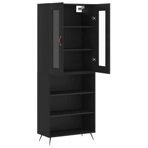 vidaXL Ντουλάπι Μαύρο 69,5x34x180 εκ. από Επεξεργασμένο Ξύλο