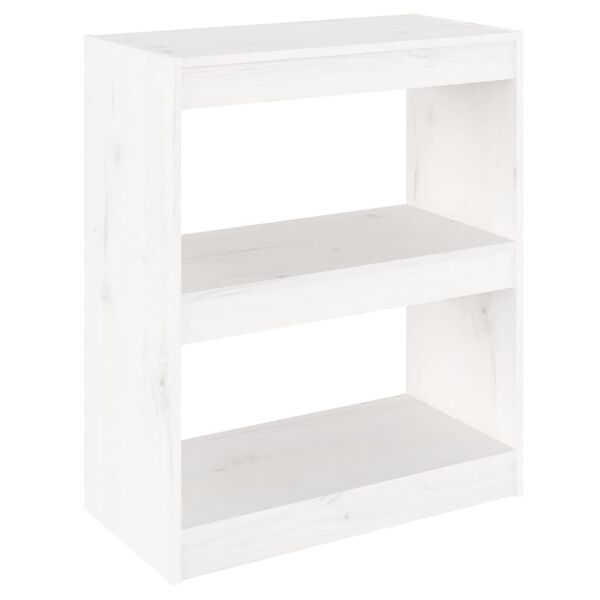 vidaXL Βιβλιοθήκη/Διαχωρ. Χώρου Λευκό 60x30x71,5 εκ. Μασίφ Ξύλο Πεύκου