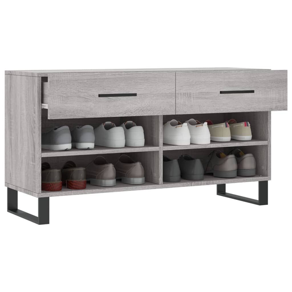 vidaXL Παπουτσοθήκη Γκρι Sonoma 102x35x55 εκ. από Επεξεργασμένο Ξύλο