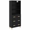 vidaXL Highboard &Mu;&alpha;ύ&rho;&eta; &Omicron;&xi;&upsilon;ά 69,5 x 32,5 x 180 &epsilon;&kappa; &Epsilon;&pi;&epsilon;&xi;&epsilon;&rho;&gamma;&alpha;&sigma;&mu;έ&nu;&omicron; &Xi;ύ&lambda;&omicron;