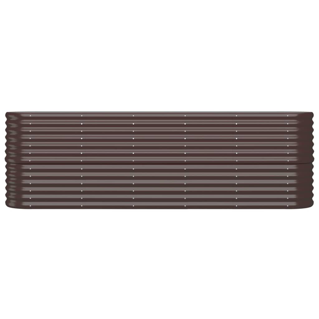 vidaXL Ζαρντινιέρα Καφέ 224x40x68 εκ. Ατσάλι με Ηλεκτρ. Βαφή Πούδρας