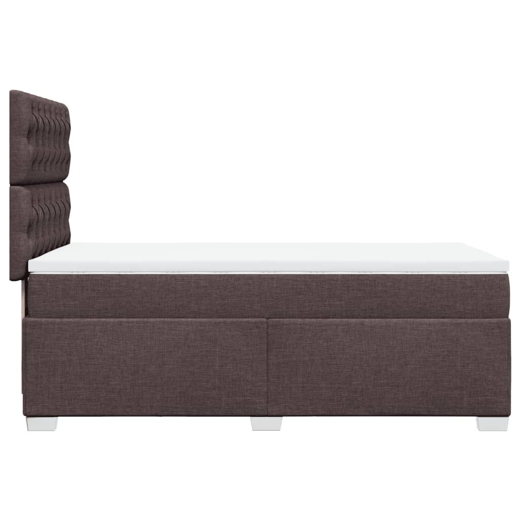 vidaXL Κρεβάτι Boxspring με Στρώμα Σκούρο Καφέ 90x190 εκ. Υφασμάτινο