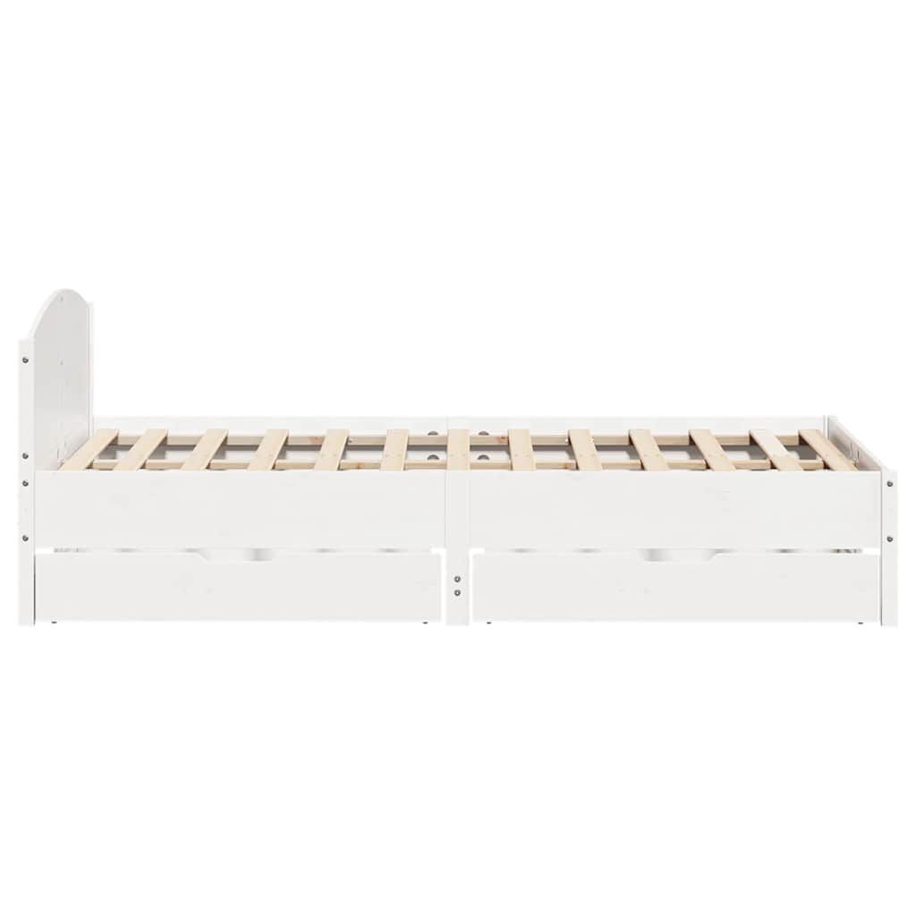 vidaXL Σκελετός Κρεβ. Χωρίς Στρώμα Λευκό 140x200 εκ Μασίφ Πεύκο