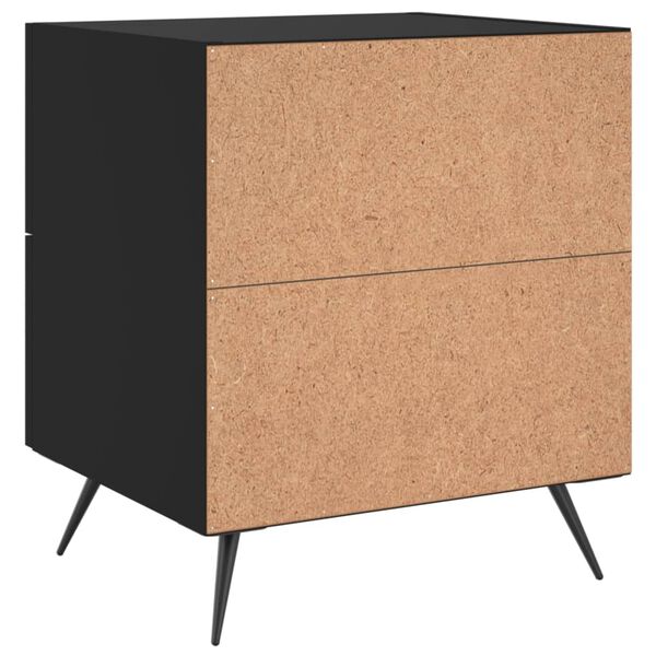 vidaXL Κομοδίνα 2 τεμ. Μαύρα 40 x 35 x 47,5 εκ. από Επεξεργασμένο Ξύλο