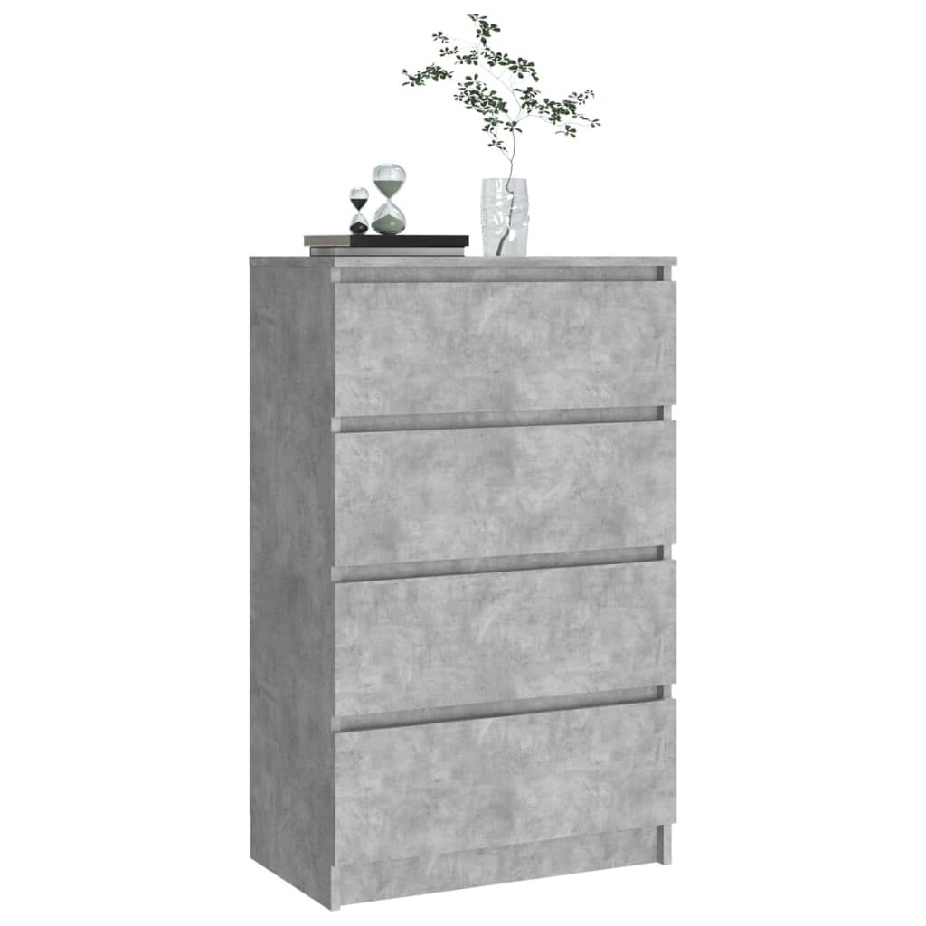 vidaXL Συρταριέρα Γκρι Σκυροδέματος 60x35x98,5 εκ. Επεξεργασμένο Ξύλο