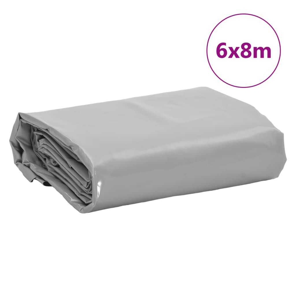 vidaXL Μουσαμάς Γκρι 6 x 8 μ. 600 γρ./μ²