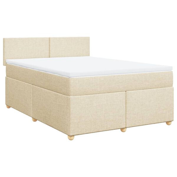 vidaXL &Kappa;&rho;&epsilon;&beta;ά&tau;&iota; Boxspring &mu;&epsilon; &Sigma;&tau;&rho;ώ&mu;&alpha; &Kappa;&rho;&epsilon;&mu; 140x200 &epsilon;&kappa;. &Upsilon;&phi;&alpha;&sigma;&mu;ά&tau;&iota;&nu;&omicron;