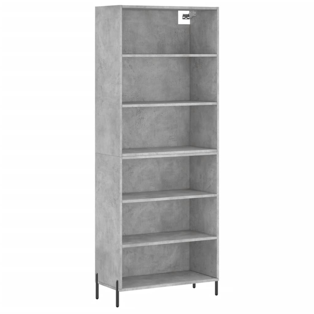 vidaXL Ντουλάπι Γκρι Σκυροδέματος 69,5x32,5x180 εκ. Επεξεργασμένο Ξύλο