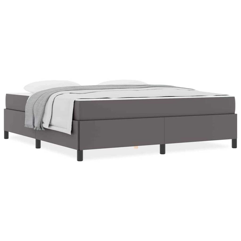 vidaXL Σκελετός κρεβατιού με στρώμα Γκρι 180 x 200 cm Τεχνητό δέρμα