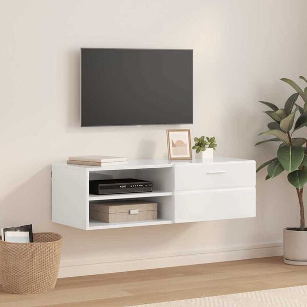 vidaXL Ντουλάπι TV με συρτάρι Γκρι σκυροδέματος 100.5 x 39 x 30 εκ