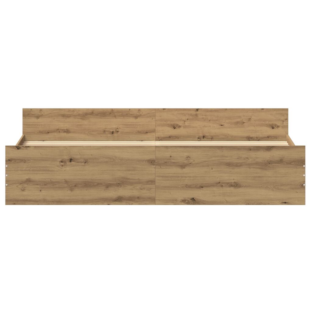 vidaXL Κρεβάτι Artisan Oak 200x200 εκ Επεξεργασμένο ξύλο