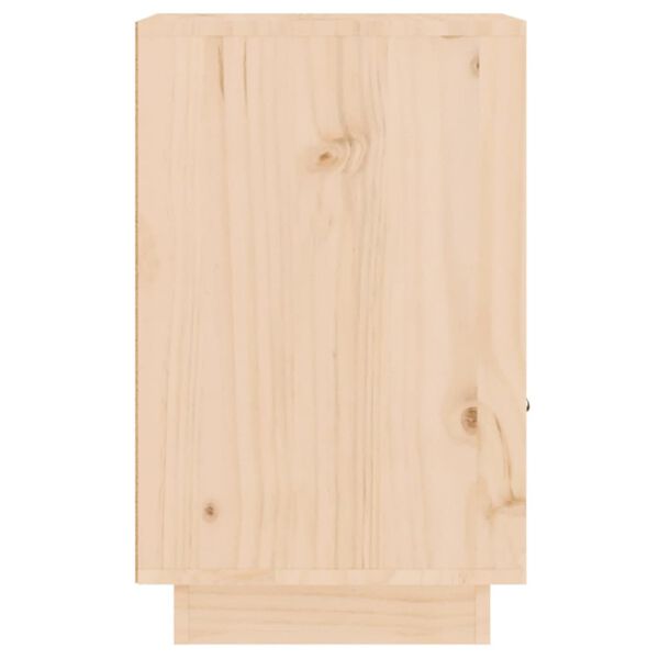 vidaXL Κομοδίνο Λευκό 40 x 34 x 55 εκ. από Μασίφ Ξύλο Πεύκου