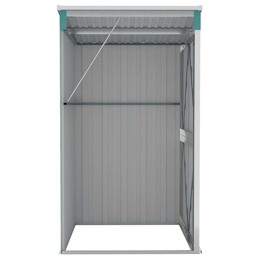 vidaXL Αποθήκη Κήπου Επιτοίχια Πράσινη 118x100x178 εκ από Γαλβ. Ατσάλι