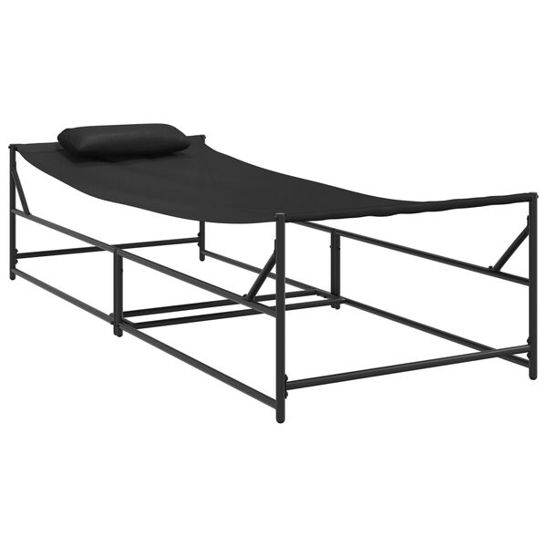 vidaXL Ξαπλώστρα Κήπου - Ανθρακί - 200x74x73 εκ. - Χάλυβας & Τεξτιλίνη