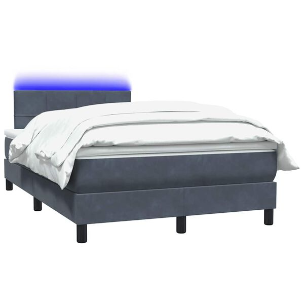 vidaXL &Kappa;&rho;&epsilon;&beta;ά&tau;&iota; Boxspring &mu;&epsilon; &Sigma;&tau;&rho;ώ&mu;&alpha; & LED &Sigma;&kappa;&omicron;ύ&rho;&omicron; &gamma;&kappa;&rho;&iota; 120x220 cm &Beta;&epsilon;&lambda;&omicron;ύ&delta;&iota;&nu;&omicron;