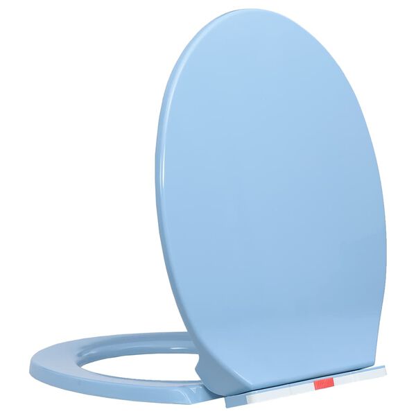 vidaXL Κάλυμμα Λεκάνης με Soft Close &amp; Quick Release Οβάλ Μπλε