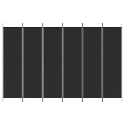 vidaXL Διαχωριστικό Δωματίου με 6 Πάνελ Μαύρο 300x200 εκ. από Ύφασμα