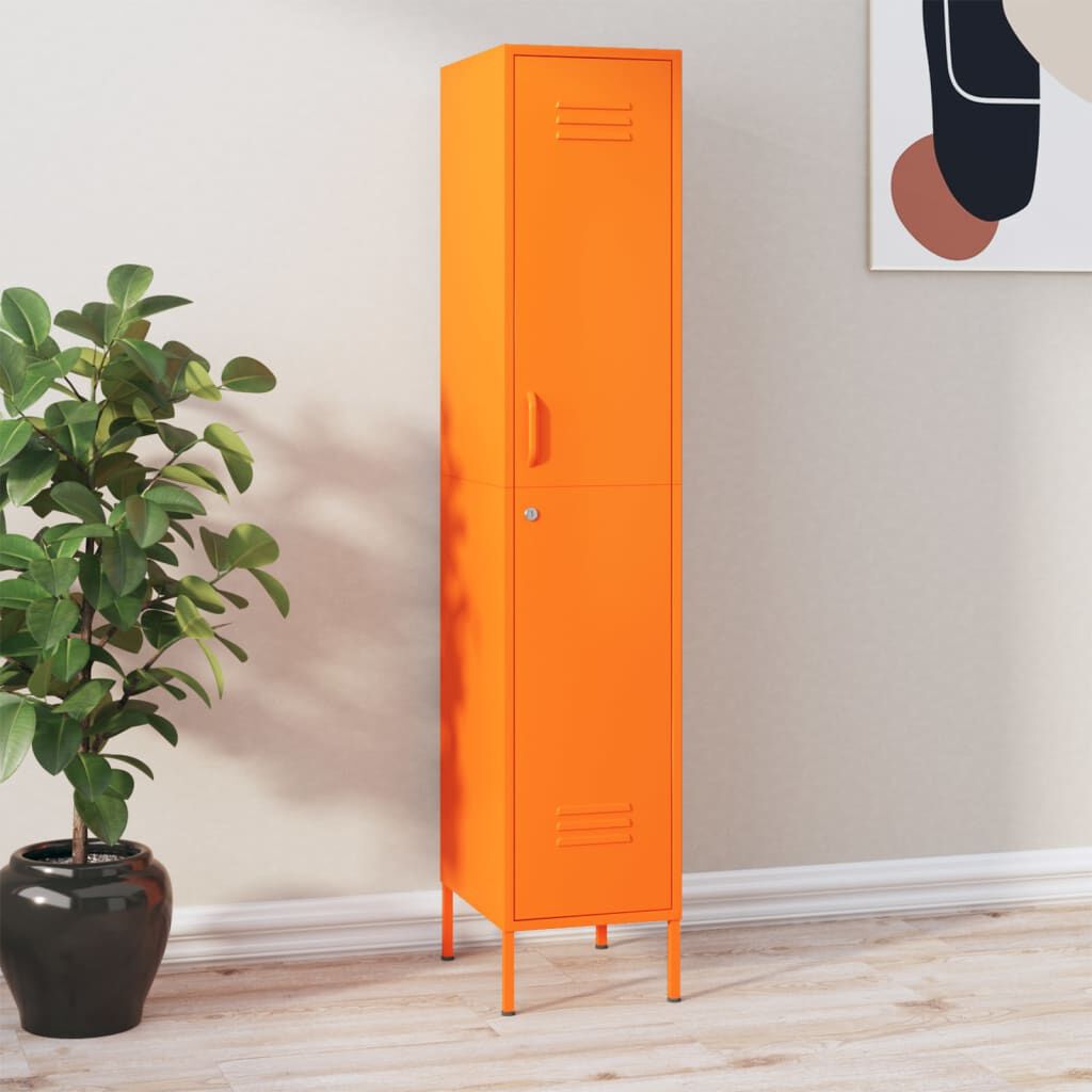vidaXL Φοριαμός Πορτοκαλί 35 x 46 x 180 εκ. από Ατσάλι