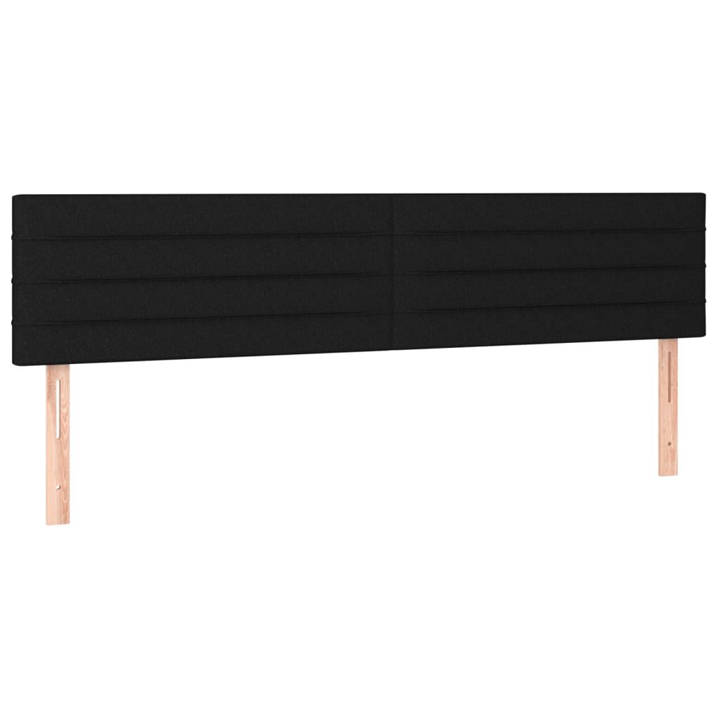 vidaXL Κρεβάτι Boxspring με Στρώμα & LED Μαύρο 180x200 εκ. Υφασμάτινο