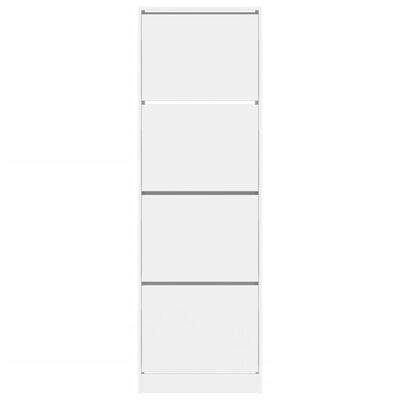 vidaXL Παπουτσοθήκη με 4 Ανακλινόμενα Συρτάρια Λευκή 60x34x187,5 εκ.