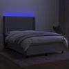 vidaXL &Kappa;&rho;&epsilon;&beta;ά&tau;&iota; Boxspring &mu;&epsilon; &Sigma;&tau;&rho;ώ&mu;&alpha; & LED &Alpha;&nu;.&Gamma;&kappa;&rho;&iota; 140x190&epsilon;&kappa;. &Upsilon;&phi;&alpha;&sigma;&mu;ά&tau;&iota;&nu;&omicron;