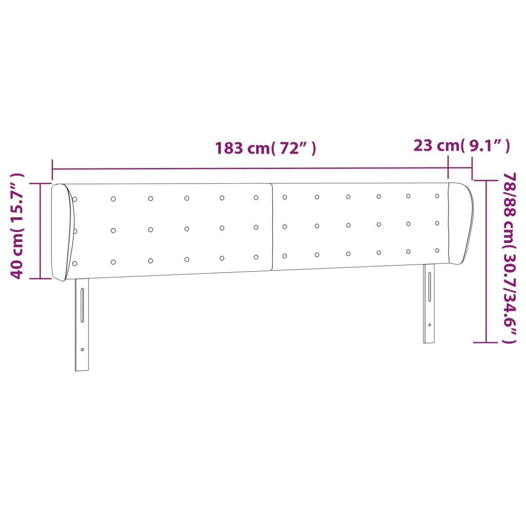 vidaXL Κεφαλάρι με Πτερύγια Μπλε 183x23x78/88 εκ. Υφασμάτινο
