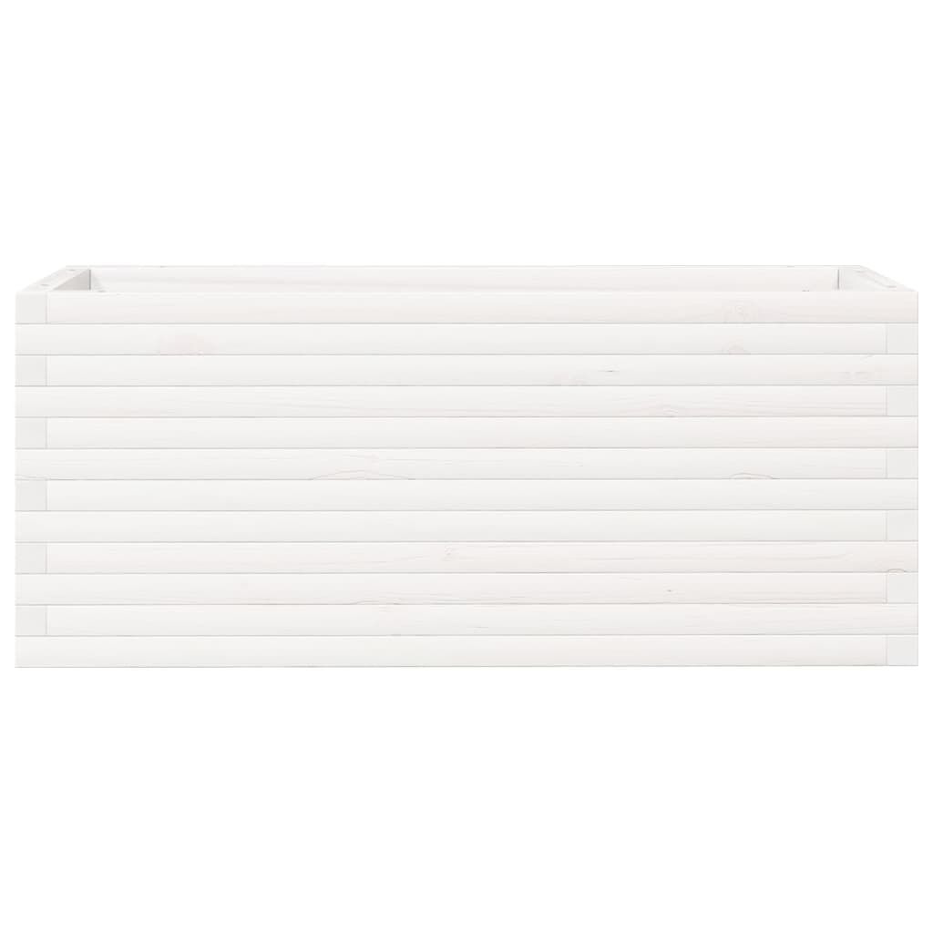 vidaXL Ζαρντινιέρα Κήπου Λευκή 110x40x45,5 εκ. από Μασίφ Ξύλο Πεύκου
