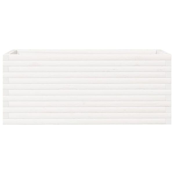 vidaXL Ζαρντινιέρα Κήπου Λευκή 110x40x45,5 εκ. από Μασίφ Ξύλο Πεύκου