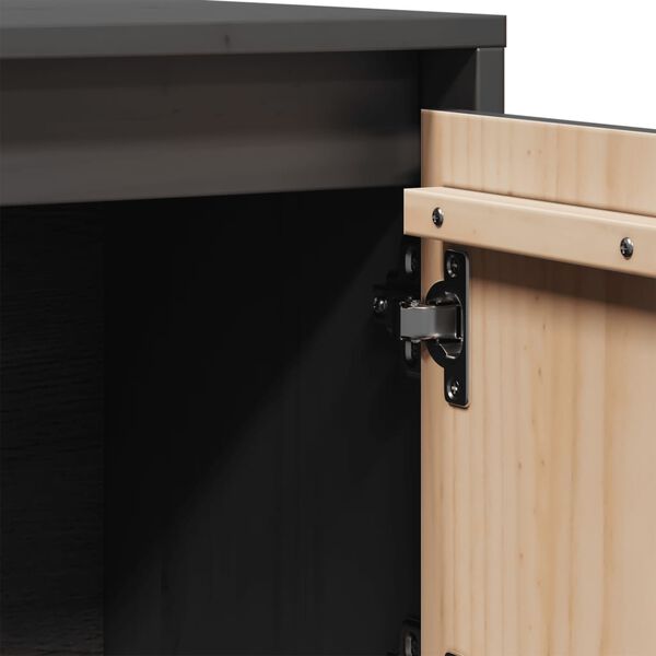 vidaXL Ντουλάπι Ψηλό Γκρι 74 x 35 x 117 εκ. από Μασίφ Ξύλο Πεύκου