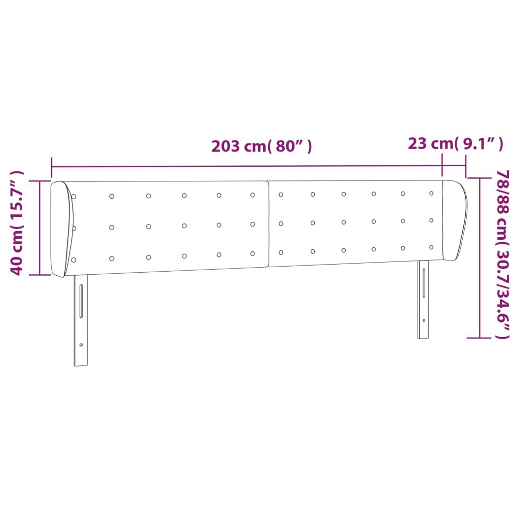 vidaXL Κεφαλάρι με Πτερύγια Taupe 203 x 23 x 78/88 εκ. Υφασμάτινο