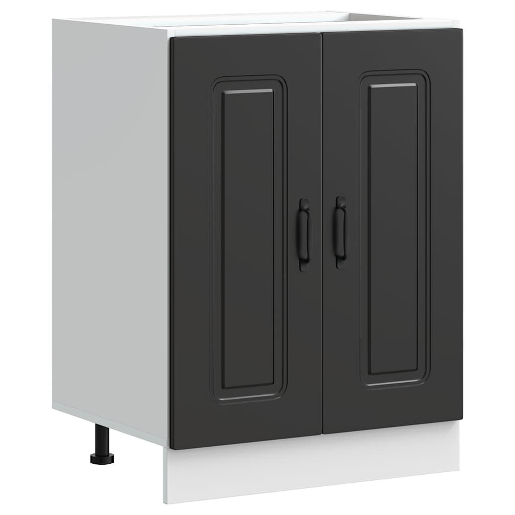 vidaXL Ντουλάπι βάσης νεροχύτη Kalmar Μαύρο 60x46x81,5 εκ. Επεξ. Ξύλο
