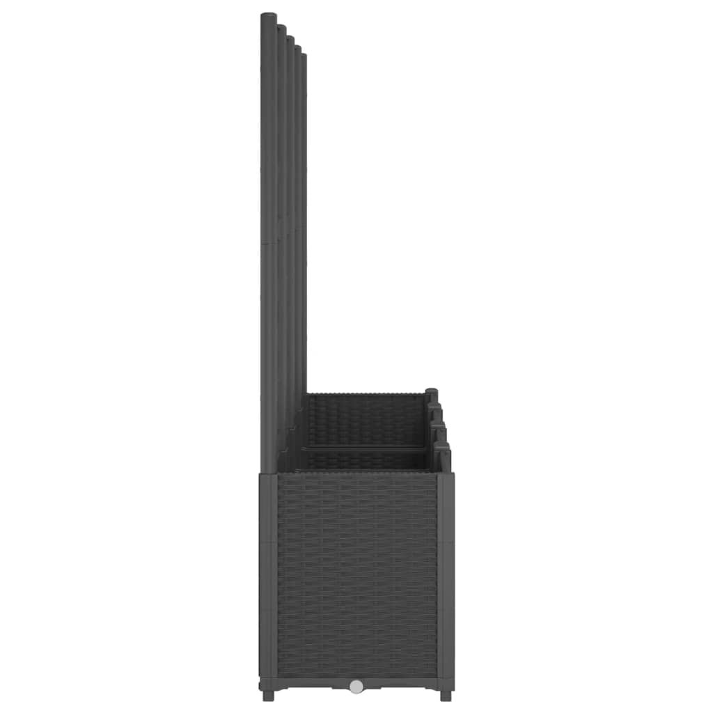 vidaXL Ζαρντινιέρα Κήπου με Καφασωτό Μαύρο 160 x 40 x 140 εκ. από PP