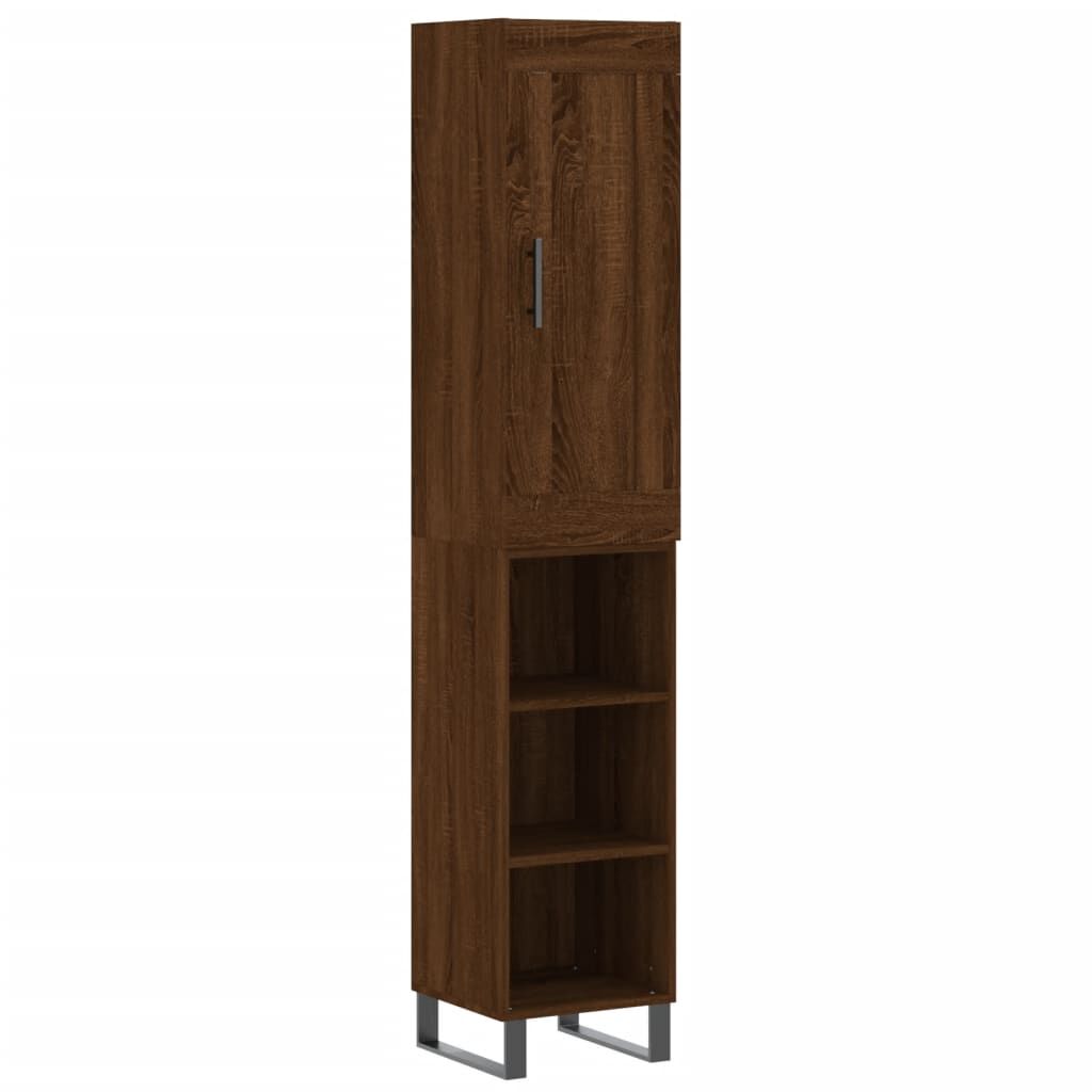 vidaXL Ντουλάπι Καφέ Δρυς 34,5 x 34 x 180 εκ. από Επεξεργασμένο Ξύλο